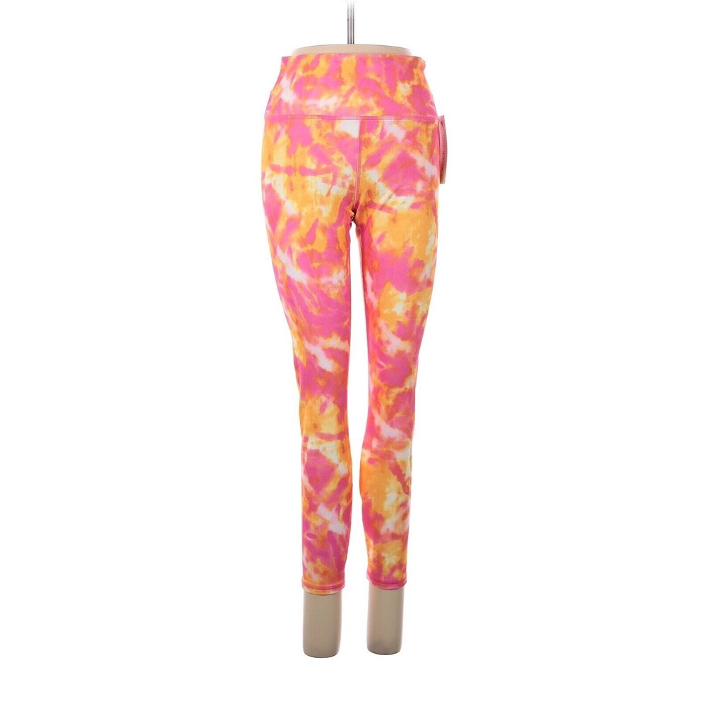 WILDFOX Fuchsia Purple Bright Marigold Tie Dye Print Leggings - M